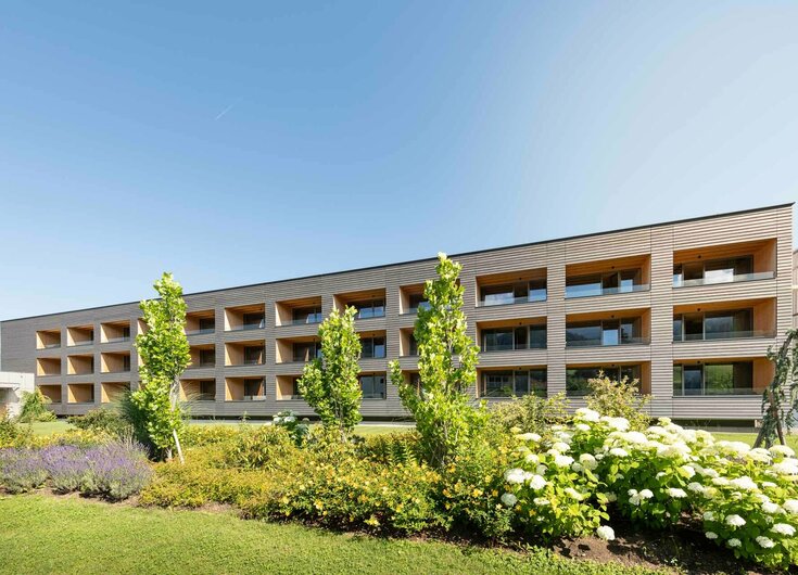 Außenansicht des Neubaus im Reschenhof in Mils