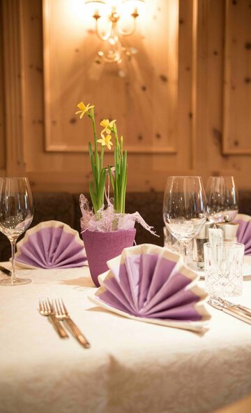 Family celebrations Gedeckter Tisch in der Reschenstube