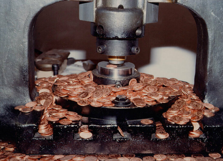 Haller Münzmuseum Kupfermünzen im Münzmuseum in Hall in Tirol