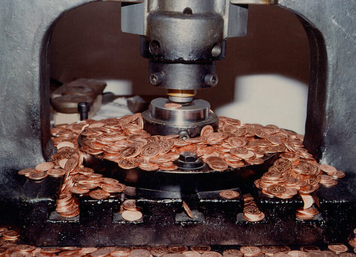 Haller Münzmuseum Kupfermünzen im Münzmuseum in Hall in Tirol