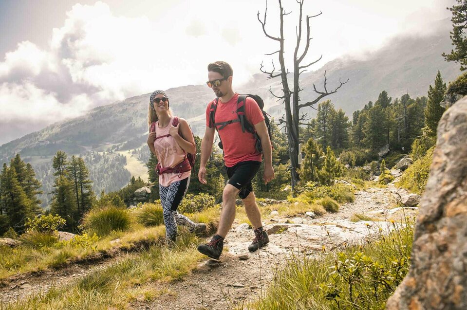 Wadern auf dem Zirbenweg Wanderer auf dem Zirbenweg