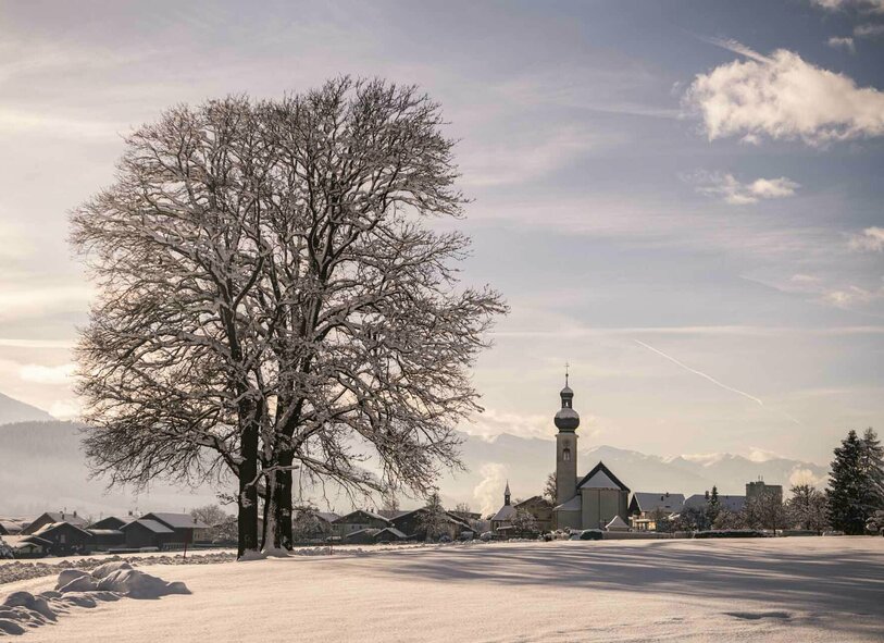Winter in Mils beim Kraftplatzl Mils im Winter