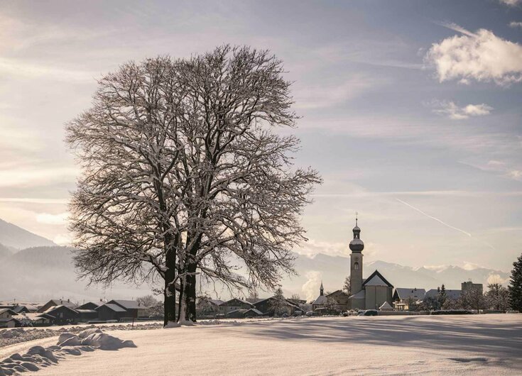 Winter in Mils beim Kraftplatzl Mils im Winter