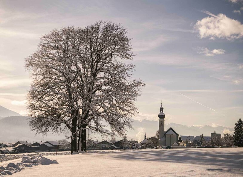 Winter in Mils beim Kraftplatzl Mils im Winter