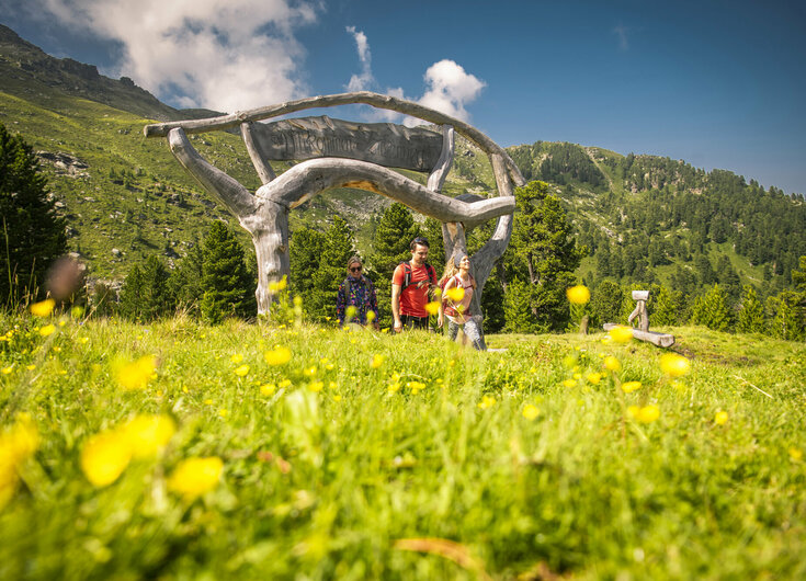 Wanderer auf dem Zirbenweg