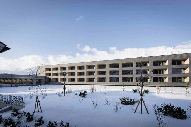 Winteransicht der Gartensuite des Reschenhofs