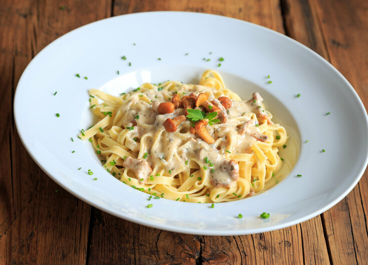 Spaghetti mit frischen Pfifferlingen